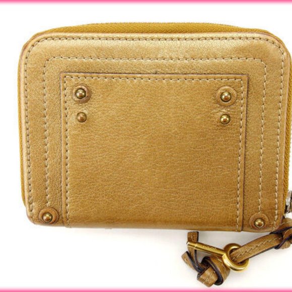 Chloe Wallet Purse Bifold Gold Woman Authentic Used - Picture 2 of 5
